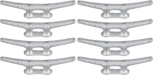 MarineNow Hot-Dipped Galvanized Iron Dock Cleat – Choose Size: 4", 6", 8", 10", 12", 14" – Heavy-Duty Boat Cleats for Dock Lines – Available in Single or Bulk Multi-Packs
