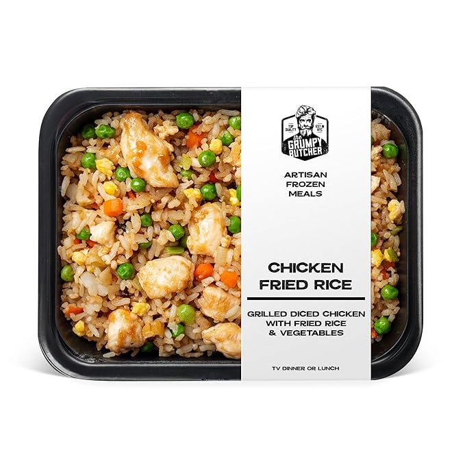 Grumpy Butcher Asian Meals Set – 6 Pack (10-15 oz each) – Chicken Lo Mein, Fried Rice, General Tso’s – Authentic Recipes Prepared Meals Ready to Eat