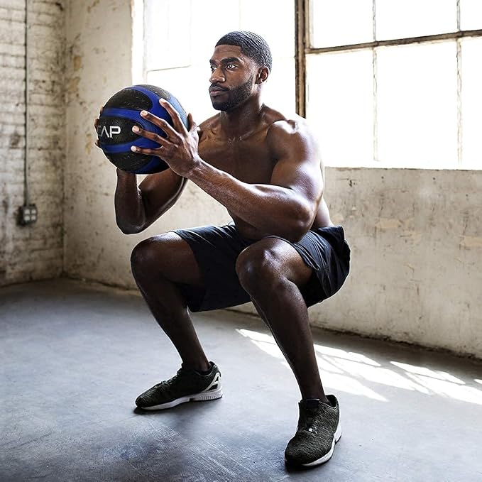 WF Athletic Supply Medicine & Exercise Ball - Durable Rubber & Consistent Weight Distribution; Comfort Textured Grip for Strength, Balance & Core Training, Multiple Choices Available
