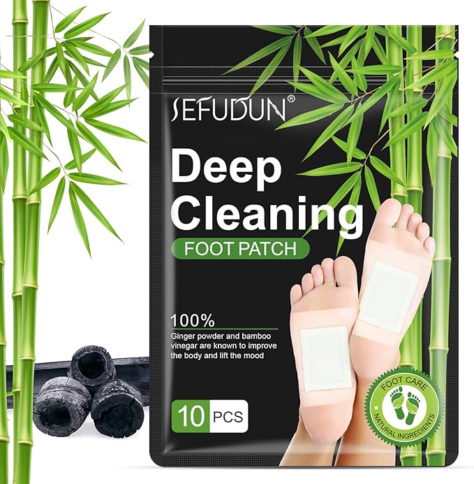 10PCS Foot Pads, Natural Bamboo Vinegar Ginger Powder Foot Sticker