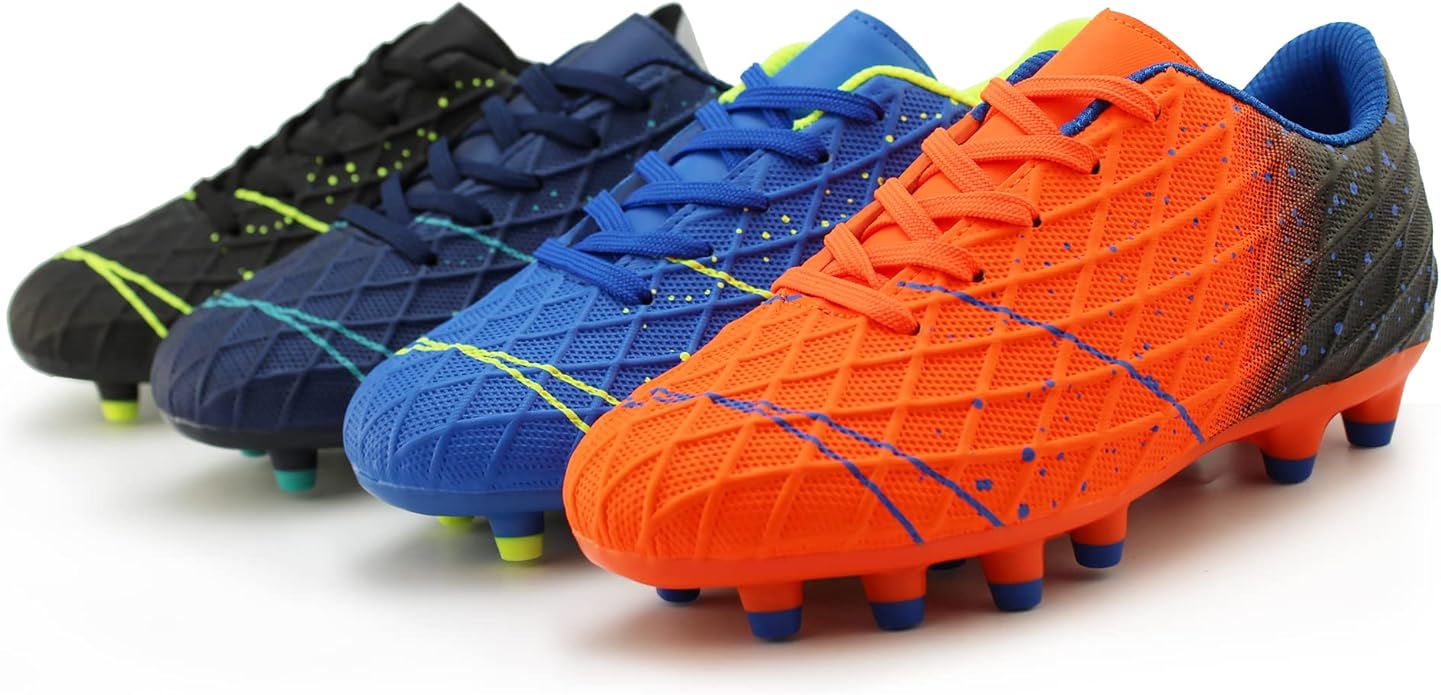 Tobfis Kids Athletic Outdoor Firm Ground Soccer Cleats Shoes(Toddler/Little Kid/Big Kid)