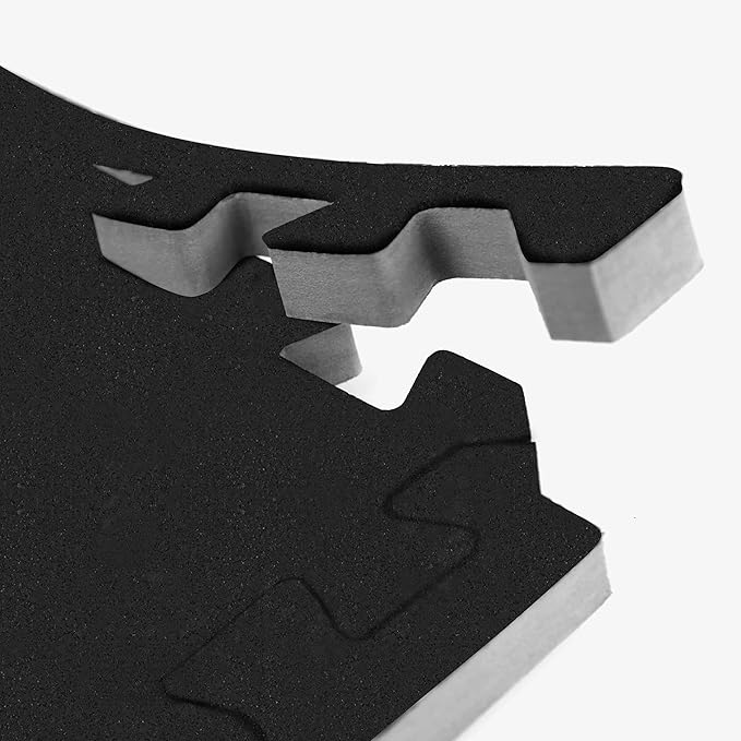 IncStores Impact Foam Rubber Floor Tiles, Interlocking Home Gym Floor Matts for Weight & Workout Equipment Room Padding, 2'x2' Tiles