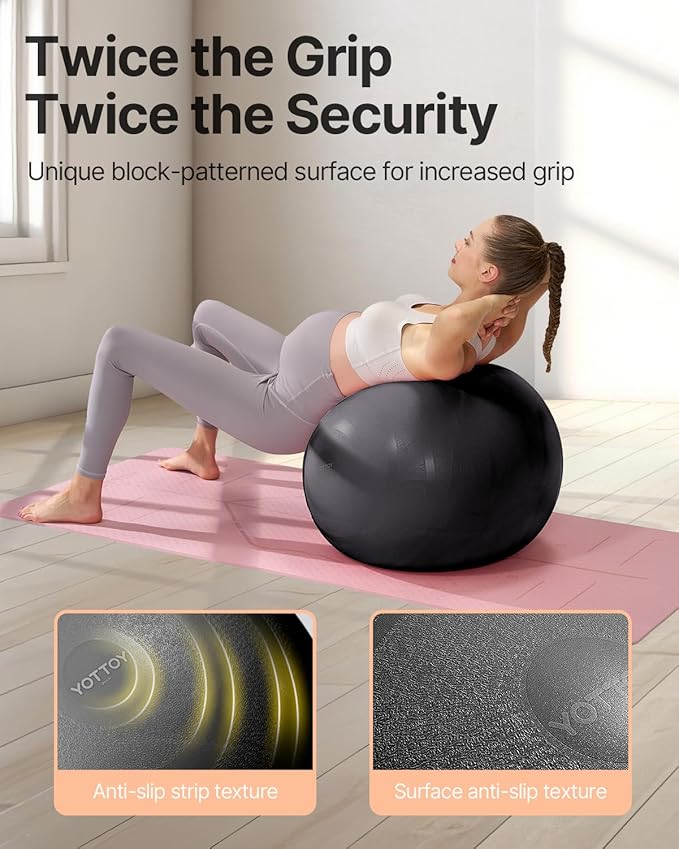 YOTTOY Pregnancy Ball - 1.8mm Thick Birthing Ball for Maternity Physio and Birth Preparation, Yoga and Exercise for Pregnancy - Includes Pump