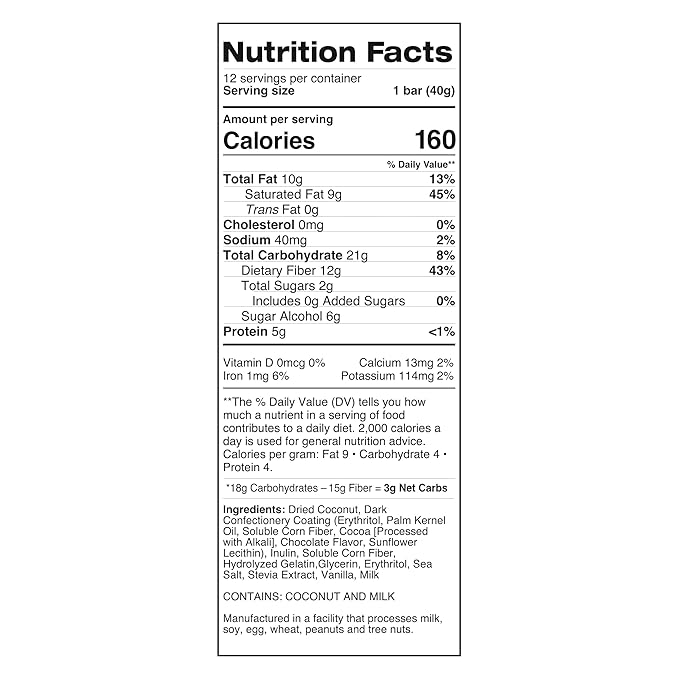 Dr. Kellyann Keto Collagen Fiber Bar (12 Bars) – High Fiber, Low Carb, Gluten-Free, Keto & Paleo-Friendly, 1 Box