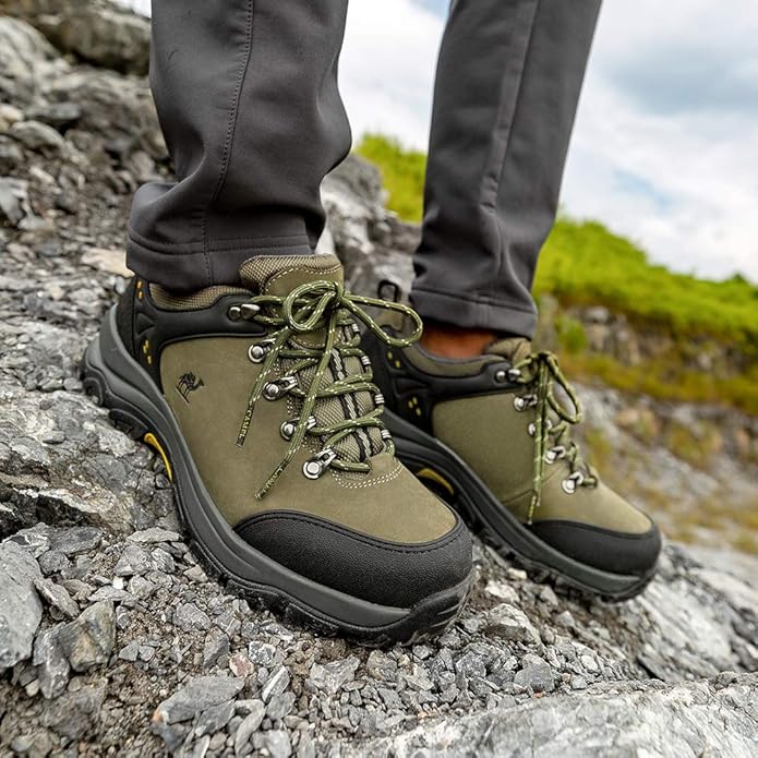 CAMEL CROWN Hiking Shoes Men Trekking Shoe Low Top Outdoor Walking Waterproof Leather Trail Sneakers