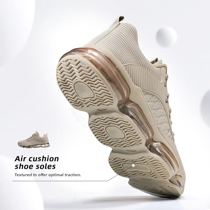 Mens Running Shoes Air Low Top Comfort Walking Lace Up Sneakers Breathable Fashion Tennis Sport Gym Fitness Cross Trainers