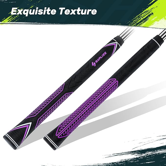 SAPLIZE High-performance Rubber Golf Grips 13 Pack, High Shock Absorption, Non-slip, Choose from 13 Grips with 15 Tapes or Full Regripping Kit, Available in Standard/Mid/Jumbo Sizes, CC10 Series