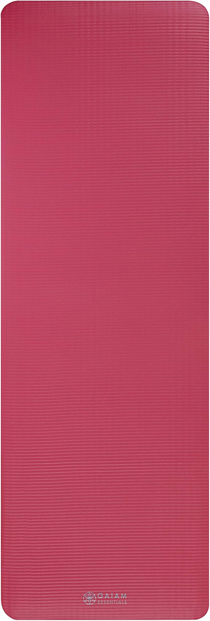 Gaiam Essentials Thick Yoga Mat Fitness & Exercise Mat with Easy-Cinch Yoga Mat Carrier Strap, 72"L x 24"W x 2/5 Inch Thick