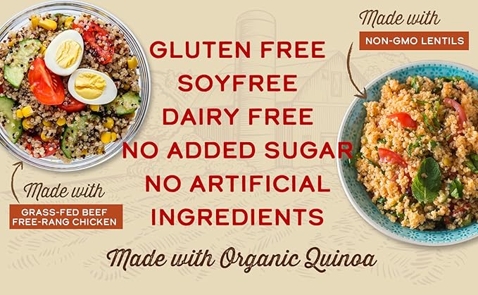 Wild Zora Instant Organic Quinoa Meals - Quick & Tasty Prepared Quinoa Bowls, Pantry Staples Gluten-Free Meal with Lentils Plus 10g Olive Oil Packet - Best Sellers Variety (2-Pack)