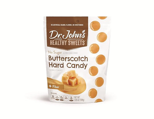 Dr. John’s Sugar Free Candy, Healthy Hard Candy with Zero Sugar, Low Calorie Snacks, Keto Friendly, Vegan, Gluten Free, Butterscotch Flavor, 24 Count, 3.85 OZ