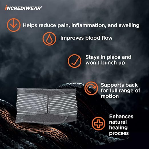 Incrediwear Back Brace - Back Support Brace for Back Pain Relief from Muscle Pain, Sciatica or a Herniated Disc, Everyday Lower Back Lumbar Support (XX-Large)