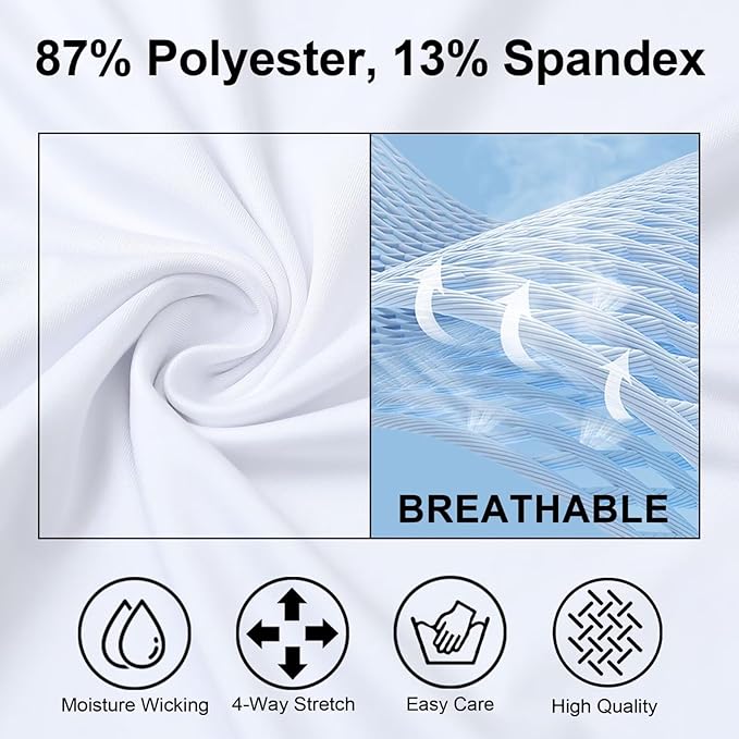 M MAELREG Collarless Golf Shirts for Men Dry Fit Moisture Wicking Performance Solid Casual Mens Henley Shirts Short Sleeve