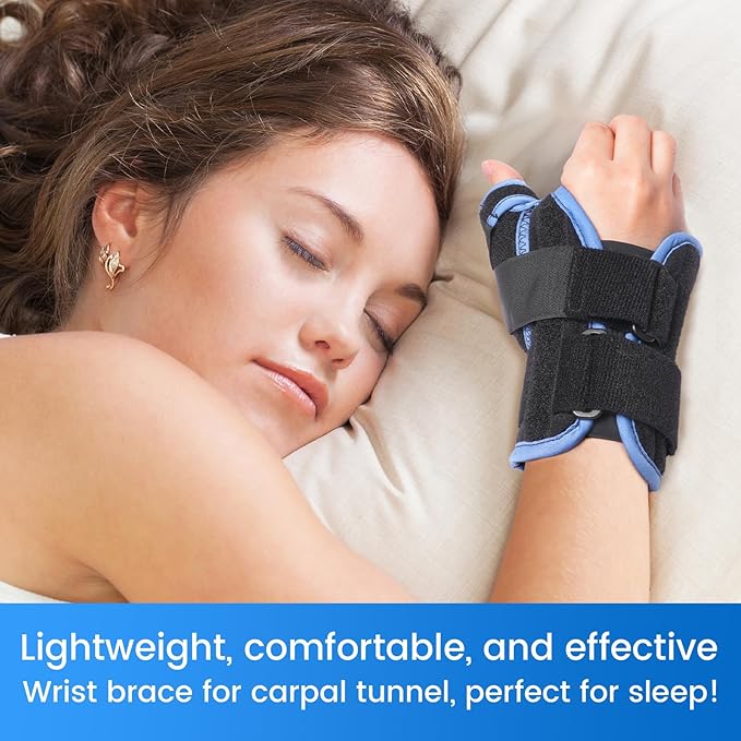 VELPEAU Carpal Tunnel Wrist Brace with Thumb Stabilizer Night Support, Completely Stabilizes Wrist Thumb Joint, Pain Relief for Tendonitis, De Quervain's Tenosynovitis, Arthritis(Short, Right Hand, M)