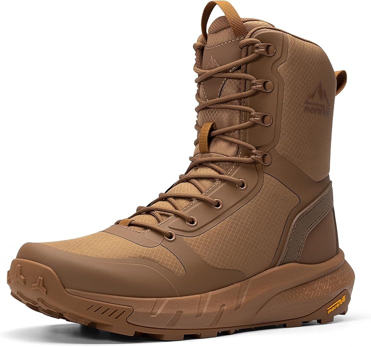 NORTIV 8 Men's Military Tactical Boot Lightweight Comfortable Boots for Work All Day Side Zipper Motorcycle Combat Hiking Boots Metrostrike(8-9 Inches)