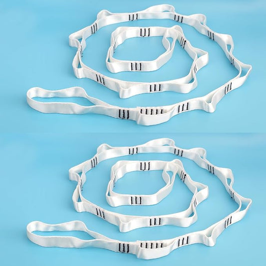 2PCS 5.9ft Long Nylon Daisy Chain Straps for Aerial Yoga Hammock Swing Adjustable Aerial Silk Extender Hanging Rope for Aerial Yoga Belts 180cm