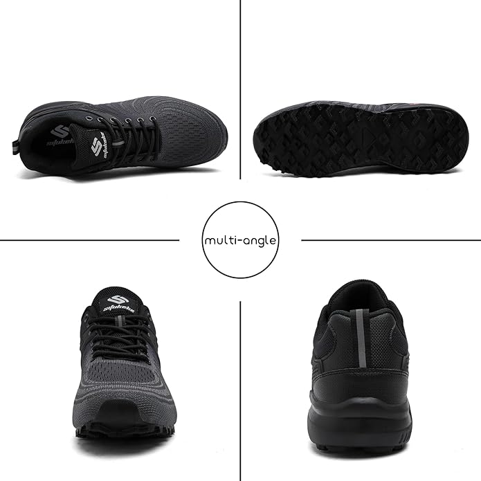 Men's Trail Running Shoes Lightweight Breathable Walking Hiking Sneakers Outdoor Athletic Tennis Cross Training Shoes
