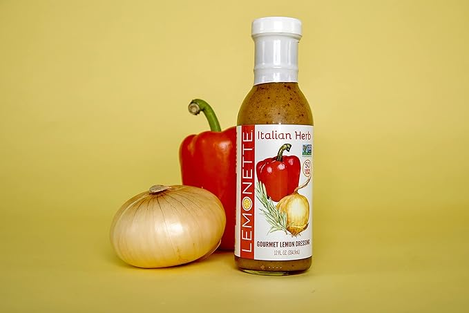 LEMONETTE Sugar Free, Low Cal, Low Fat Salad Dressing: Creamy Italian Herb 2 Gourmet 12oz bottles- Keto, Sugar Free,Gluten Free, Vinegar Free, Soy Free, Dairy Free, Canola Free, Vegan Certified