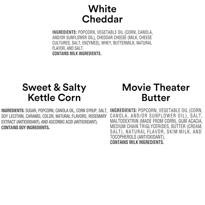 Smartfood Popcorn, Variety Pack, 0.5 Ounce (Pack of 18)