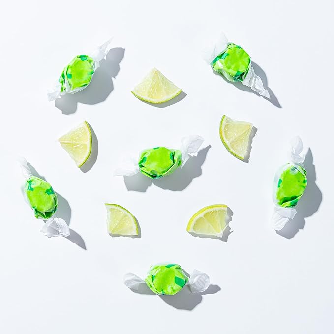 Taffy Shop Blimey Limey, Lime Salt Water Taffy – Gourmet Soft Chewy Candy, Bulk Sweet Snack, Fresh Gift & Gluten-Free, 60 Individually Wrapped Pieces (14oz)