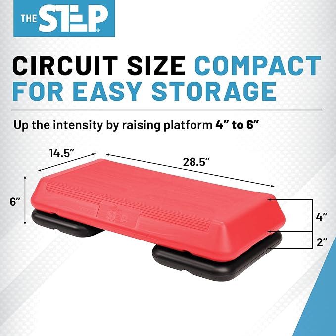 Freestyle STEP Exercise Step Platform, Circuit Size Stepper for Exercise at Home with 2 Risers