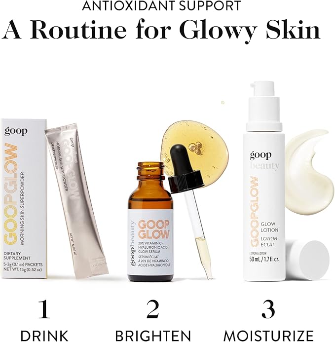 goop Beauty Morning Skin Drink Mix | Beverage Powder to Protect Against Signs of Aging | Vitamin C & E | Lemon Verbena & Orange Flavor | Non-GMO, Gluten-Free, & Vegan | 30 Pack