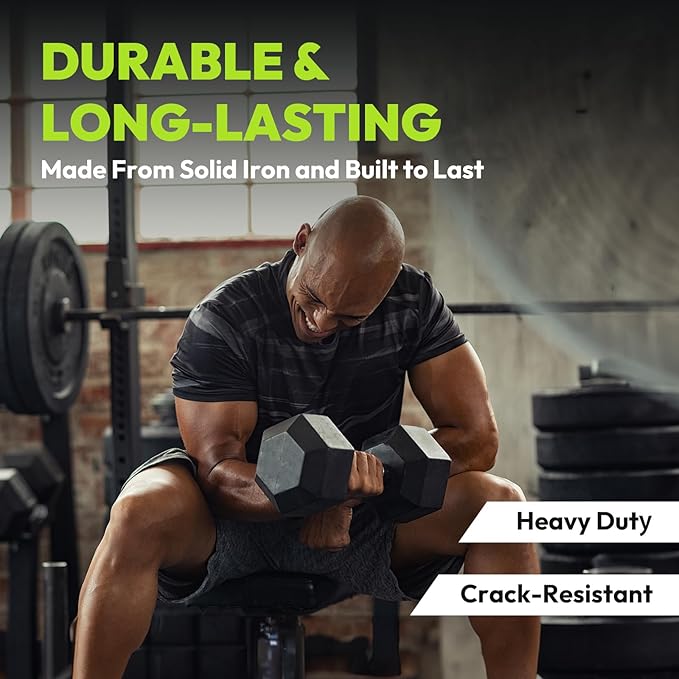 Hex Dumbbell Sets with Rack, 300-670 lb Rubber Encased Exercise & Fitness Dumbbells Set, Hand Weight for Strength Training, Weight Dumbbells