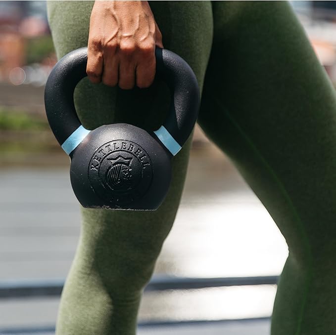 Kettlebell Kings Powder Coated Kettlebell Weights - 9-97 lb Strength Training Kettlebells for Men and Women - Hand Weights Workout Gym Equipment - Weights Set for Home Gym- New