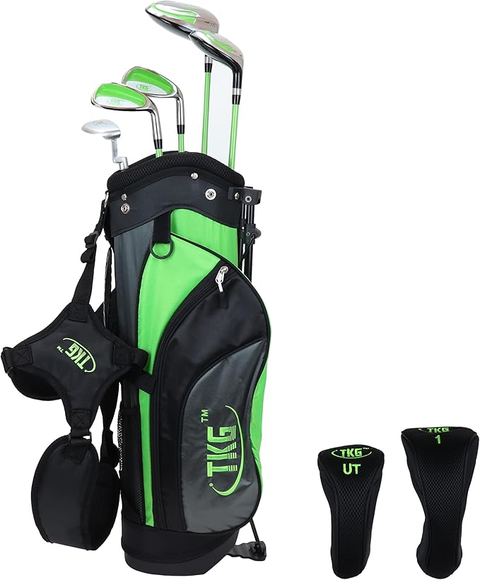 TKG Sports Youth Golf Set - Kids Golf Clubs, Stand Bag, Rain Cover, Glove, Towel, Tees, Balls - Great for Summer Camp Activity, Outdoor Games, and Recreation