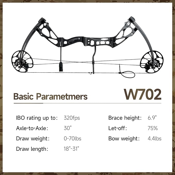 Compound Bows Draw Weight 30-70lbs Ready to Shoot, Bow and Arrow Set for Adults, Archery Set Come with All The Accessories