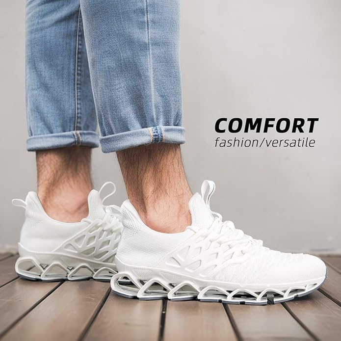 Men's Slip on Walking Running Shoes Blade Tennis Casual Fashion Sneakers Comfort Non Slip Work Sport Athletic Trainer