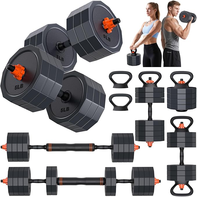 Adjustable Dumbbells Set, 45/65/85 lbs Free Weight Set with Connector, 4 in1 Dumbbells Set for Home Gym Workout