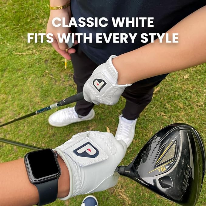 PUR3 Individual - Cabretta Leather Men's Golf Glove, Ultra Soft, with Ball Marker for Right Hand and Left Hand Golfers