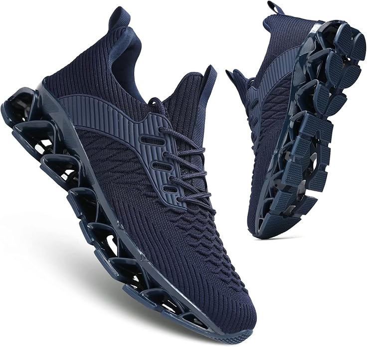 Men's Slip on Walking Running Shoes Blade Tennis Casual Fashion Sneakers Comfort Non Slip Work Sport Athletic Trainer