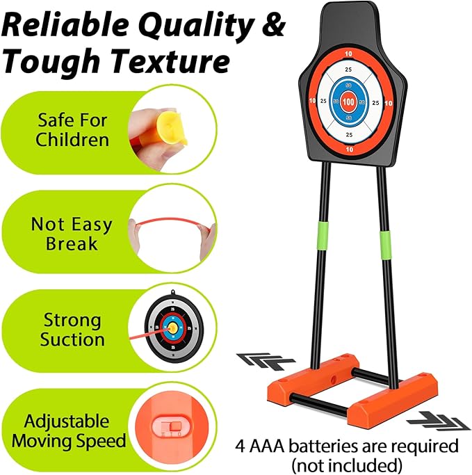 Bow and Arrow for Kids 8-12, Upgraded Kids Archery Set with Automatic Moving Target, Sport Game Toy with 20 Suction Cup Arrows 2 Led Light Bows&Quivers, Gift for Boy Girl Age 3 4-6 10(2Pack)