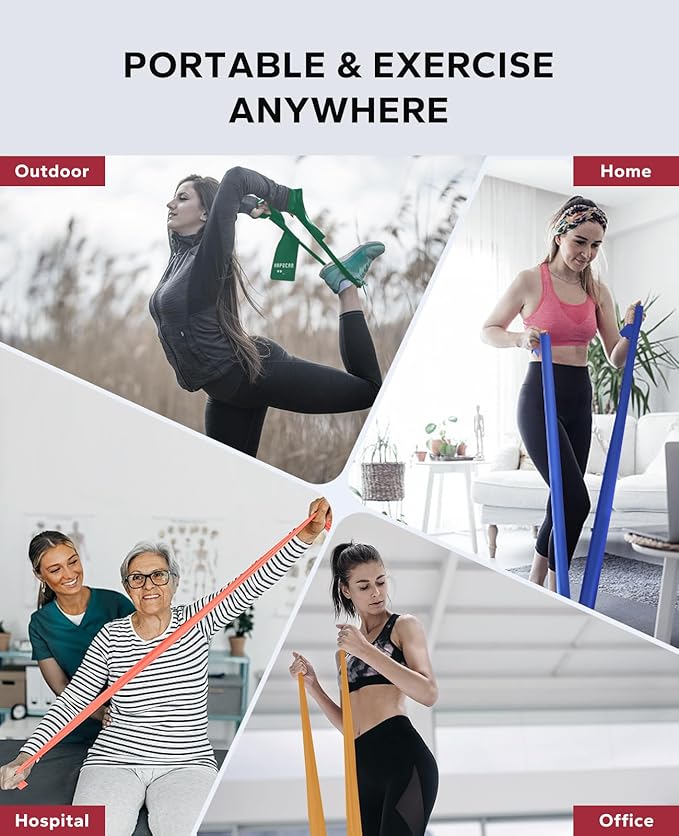 HAPBEAR Pull Up Assistance Bands Set of 5 - Resistance Bands for Working Out, Stretching, Physical Therapy, Muscle Training
