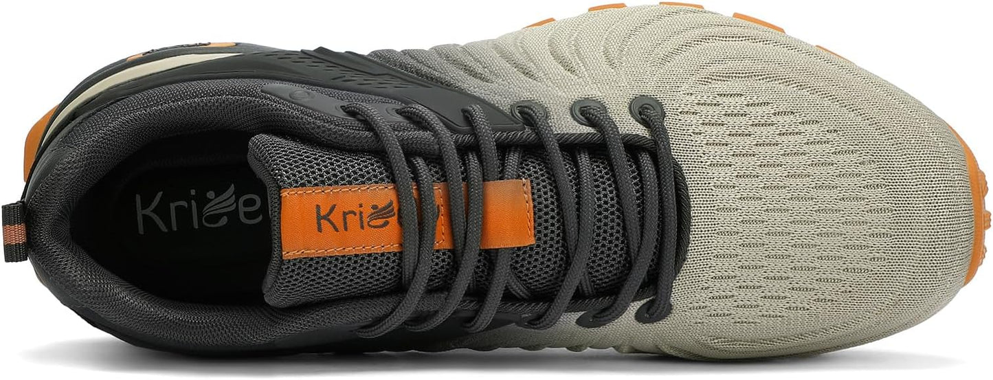 Kricely Men's Walking Shoes Breathable Lightweight Fashion Sneakers Non Slip Sport Gym Jogging Trail Running Shoes