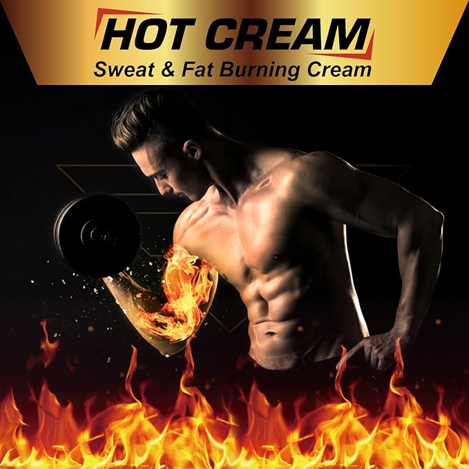 Hot Sweat Cream, Natural Sweat Cream for Belly Fat Burner for Women, Fat Burning Cream for Belly, Hot Cream Weight Loss Workout Enhancer, Cellulite Treatment for Thighs Legs, Arms & Buttocks (2 PCS)