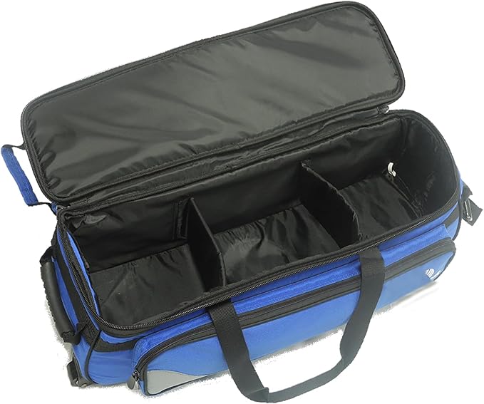 Pyramid Path Triple Tote Roller Plus Bowling Bag with Detachable Shoe Bag (Fits US Mens Size 15), Accessory and Side Pocket, Lightweight Travel Design