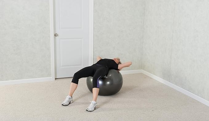 Black Mountain Products Professional Grade Exercise Stability Yoga Ball, Foot Pump, Ball Plug, Plug Puller, 2000 Pounds Static Weight Capacity Antiburst