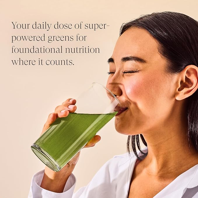 Beam Greens Powder, Superfood Supplement for Gut Health, Vegan Organic Blend with Ashwagandha, Vitamin C, B12, B6, D, Non-GMO Daily Detox & Immune Support, Strawberry Kiwi Flavor - 30 Servings