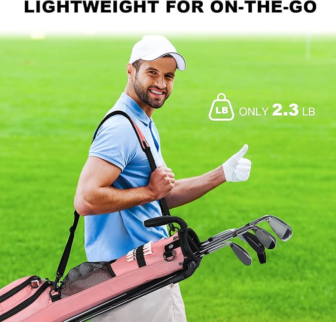 MAZEL Lightweight Golf Bag for Men – Easy to Carry Golf Clubs Bag with Shoulder Strap,Pitch n Putt Golf Stand Bag for Driving Range,Par 3 and Executive Courses - Fit Up to 8 Clubs
