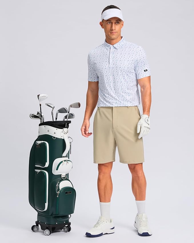 Pudolla Men's Casual Shorts 7"/9" Lightweight Golf Shorts with 3 Pockets Stretch Quick Dry Comfy Work Shorts