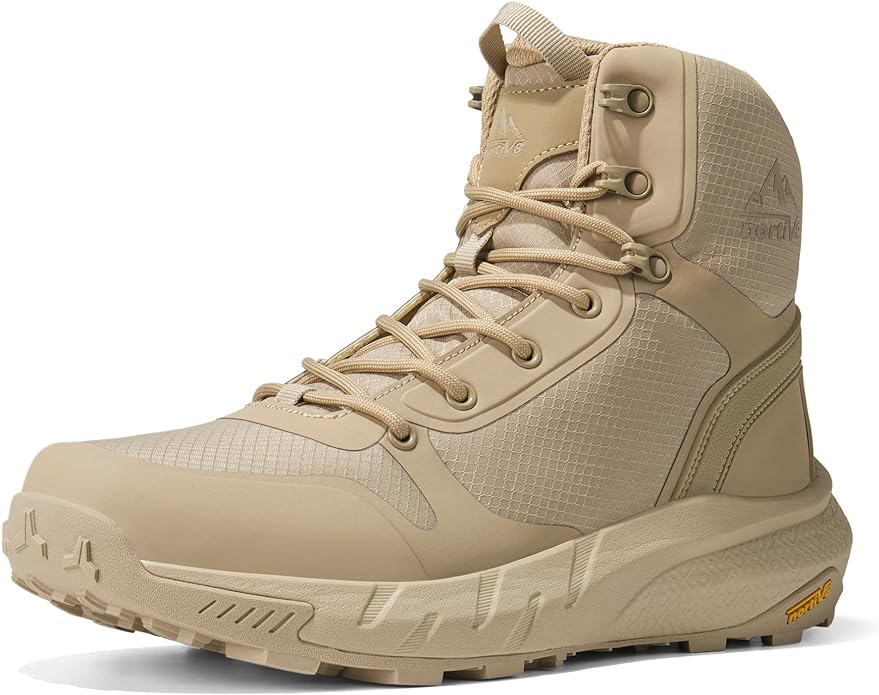 NORTIV 8 Men's Military Tactical Boot Lightweight Comfortable Boots for Work All Day Side Zipper Motorcycle Combat Hiking Boots Metrostrike(8-9 Inches)