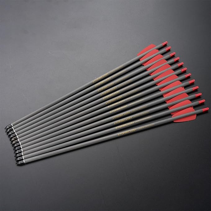 Crossbow Bolts 15 Inch Archery Carbon Crossbow Arrows with Moon Nocks Hunting Archery Arrows（12pcs