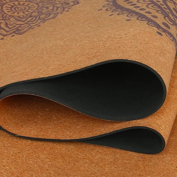 Cork Yoga Mat - Artist Designed, Premium Printed Eco-Friendly Non-Slip mat, Great for Regular & Hot Yoga, Pilates, Workouts 72 inch x 24 inch x 3mm Thick