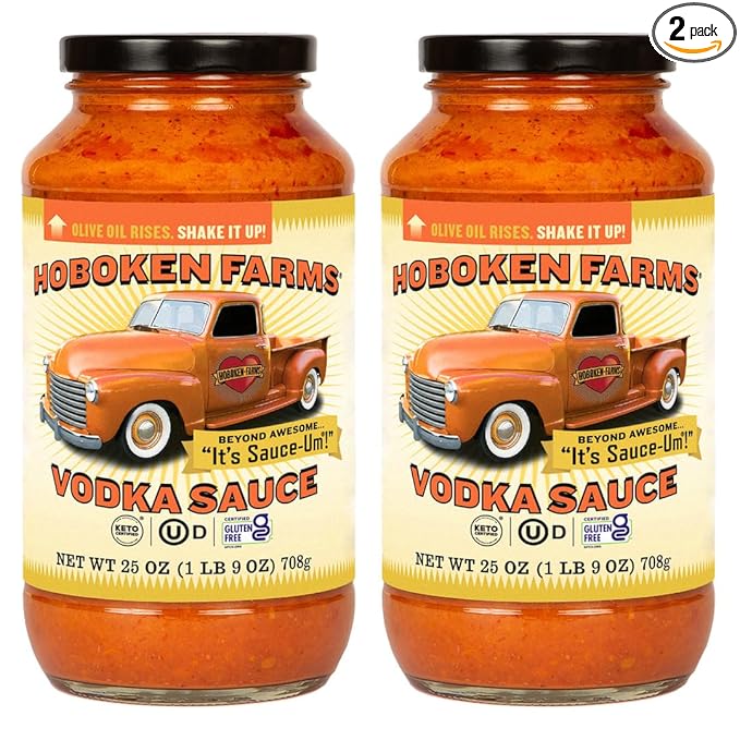 Hoboken Farms Vodka Sauce – No Sugar Added, Low Sodium, Non-GMO, Preservative-Free, Low Carb, Keto – Better For You Pasta Sauce! (25 Fl Oz, Pack of 2)