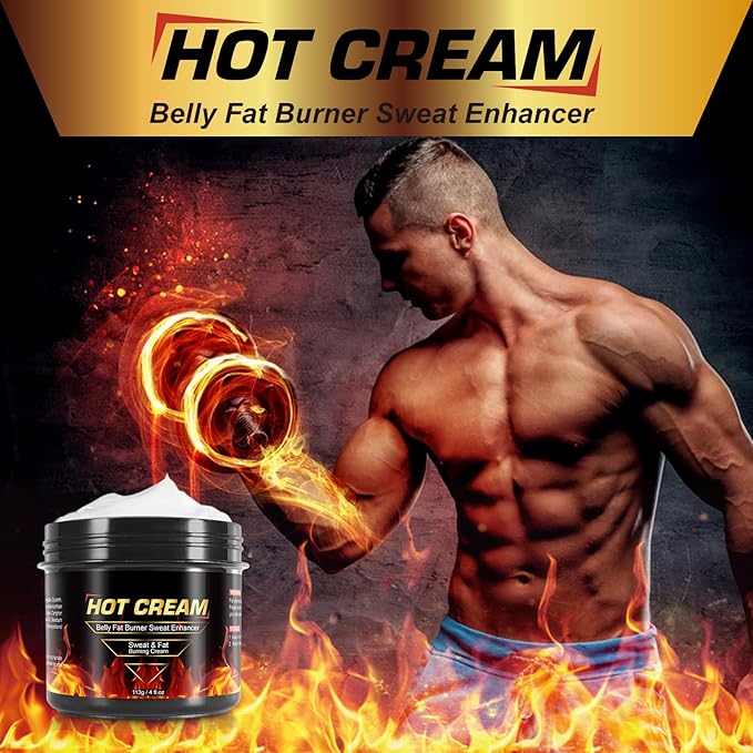Hot Sweat Cream, Natural Sweat Cream for Belly Fat Burner for Women, Fat Burning Cream for Belly, Hot Cream Weight Loss Workout Enhancer, Cellulite Treatment for Thighs Legs, Arms & Buttocks (2 PCS)