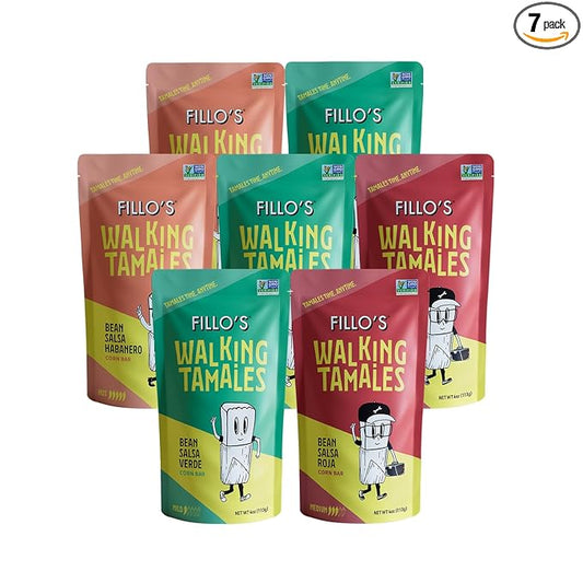 Fillos Walking Tamales Gluten Free Snacks Ready To Eat Vegan Snacks Microwaveable Meal, Gluten Free
