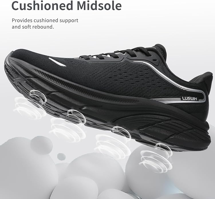 Men's Walking Shoes Lightweight Breathable Cushioning Running Shoes Athletic Tennis Workout Gym Non Slip Comfortable Fashion Sneakers