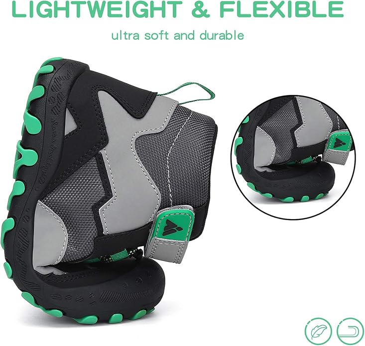 Mishansha Kids Water Resistant Hiking Boots, Boys Girls Anti Collision Anti-Skid Athletic Outdoor Adventure Trekking Shoes